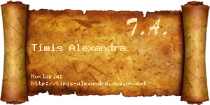 Timis Alexandra névjegykártya